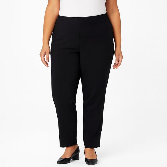 Isaac Mizrahi Live! Women's Black Pull-On Stretch Pants –Size 32W, Comfort Waist - Picture 1 of 6